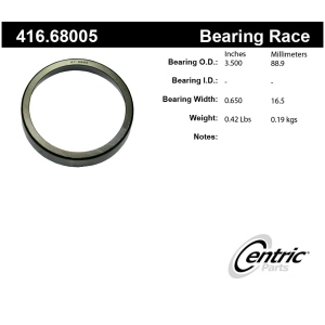 Centric Premium™ Front Inner Wheel Bearing Race for Plymouth - 416.68005