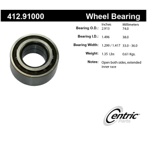 Centric Premium™ Rear Passenger Side Double Row Wheel Bearing for 1991 Nissan NX - 412.91000