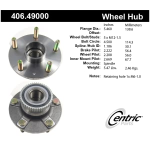 Centric Premium™ Wheel Bearing And Hub Assembly for 2002 Daewoo Leganza - 406.49000