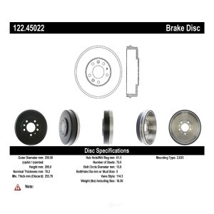 Centric Premium™ Brake Drum for 2003 Mazda MPV - 122.45022