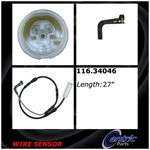 Centric Front Brake Pad Sensor for BMW 135is - 116.34046