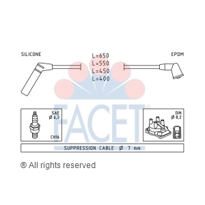 facet Spark Plug Wire Set for Mitsubishi Mirage - 4.9753