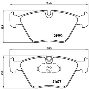 brembo Premium Low-Met OE Equivalent Front Brake Pads for 2002 BMW 525i - P06065