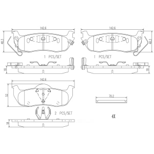 brembo Premium Ceramic Rear Disc Brake Pads for 2005 Nissan Titan - P56074N