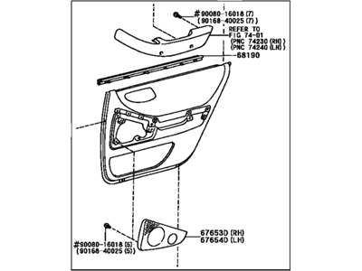 Toyota 67630-AC030-C5 Board Sub-Assy, Rear Door Trim, RH