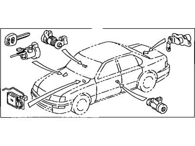 Toyota 89708-33240 Cylinder & Transmitter Set, Wireless Door Lock