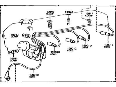 Toyota 90919-21450 Cord Set, Coil & Spark, W/Resistive