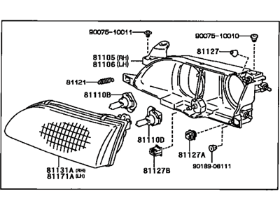 Toyota 81150-02040 Driver Side Headlight Assembly