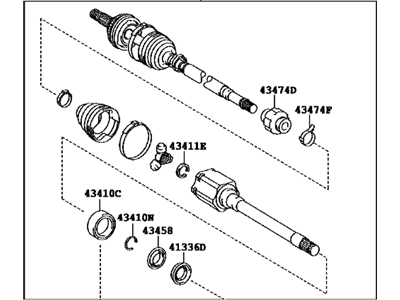 Toyota 43410-0E130 Shaft Assembly, Front Drive, Right