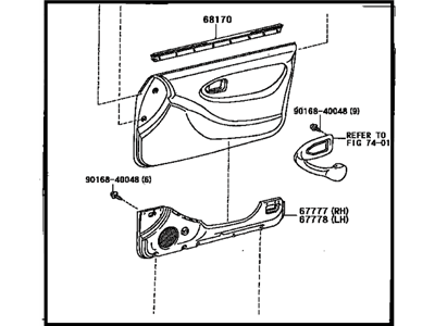 Toyota 67650-2D400-A0 Board Sub-Assy, Front Door Trim, RH