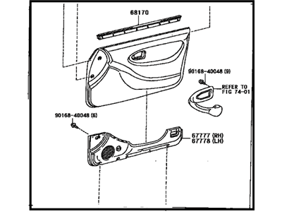 Toyota 67620-2L060-A0 Board Sub-Assy, Front Door Trim, LH