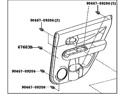 Toyota 67640-12G40-B1 Board Sub-Assy, Rear Door Trim, LH