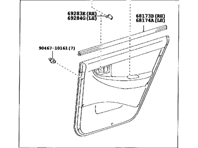 Toyota 67640-02B20-B1 Board Sub-Assy, Rear Door Trim, LH