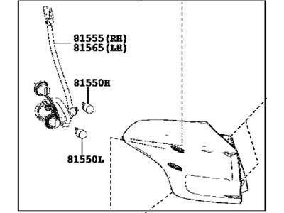 Toyota 81550-0R060 Lamp Assembly, Rear Combination