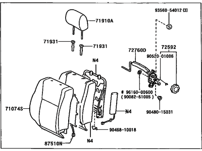 Toyota 71440-3T131-E0 Back Assembly, Front Seat, LH