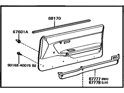 Toyota 67610-2B710-02 Board Sub-Assy, Front Door Trim, RH