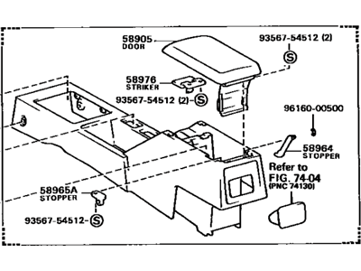 Toyota 58901-12090-03 Box Sub-Assy, Console, Rear