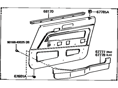 Toyota 67620-2A430-02 Board Sub-Assy, Front Door Trim, LH