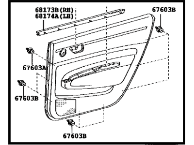 Toyota 67630-47140-C1 Board Sub-Assy, Rear Door Trim, RH