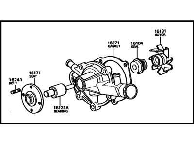 Toyota 16110-28010 Water Pump Assembly W/O Coupling