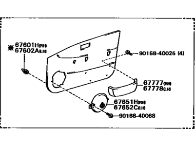 Toyota 67650-16010-01 Board Sub-Assy, Front Door Trim, RH